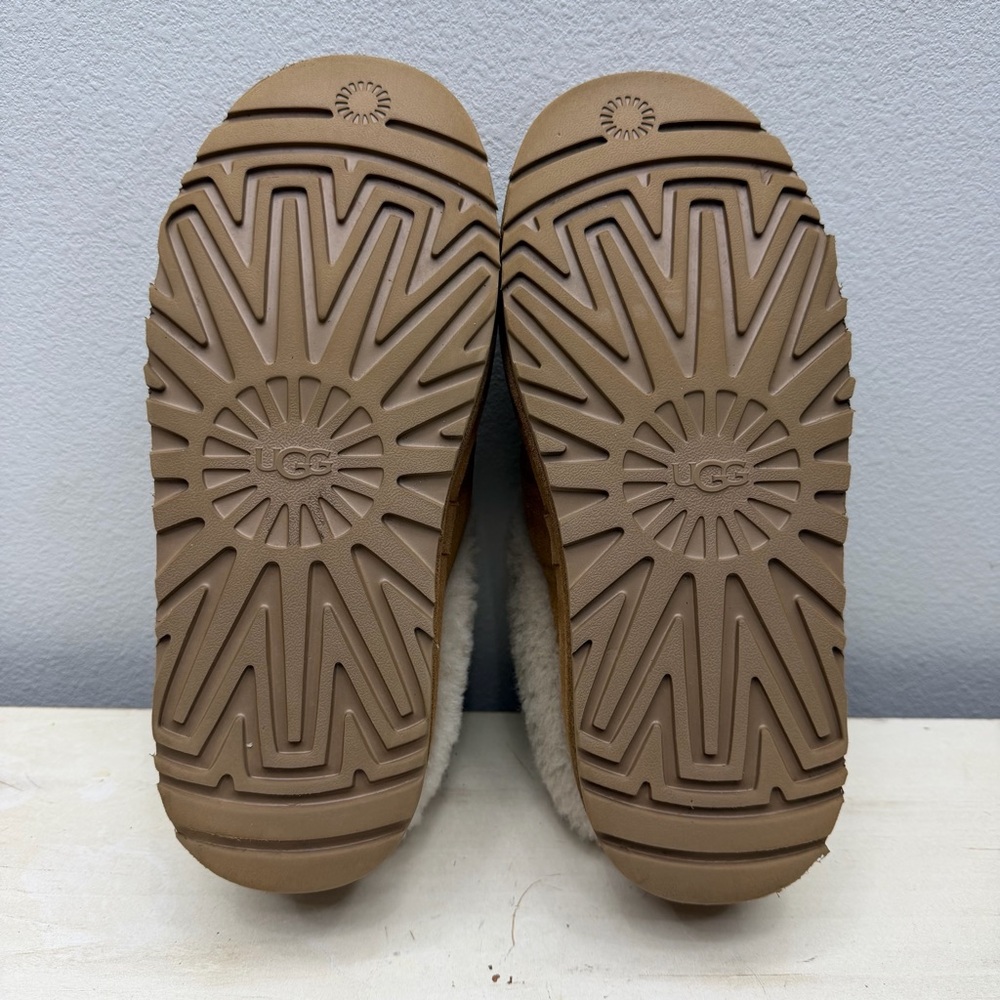 Ugg Brown Suede Tazzlita Platform Slippers Size 10 - Picture 9 of 10